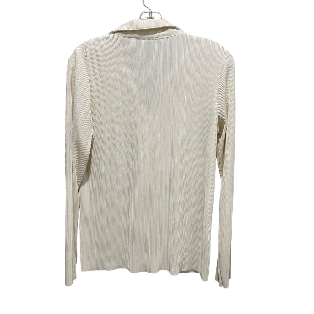 Cyrus Pleated Button Down Collared Shirt Ivory White Women’s Size Medium - Picture 6 of 8